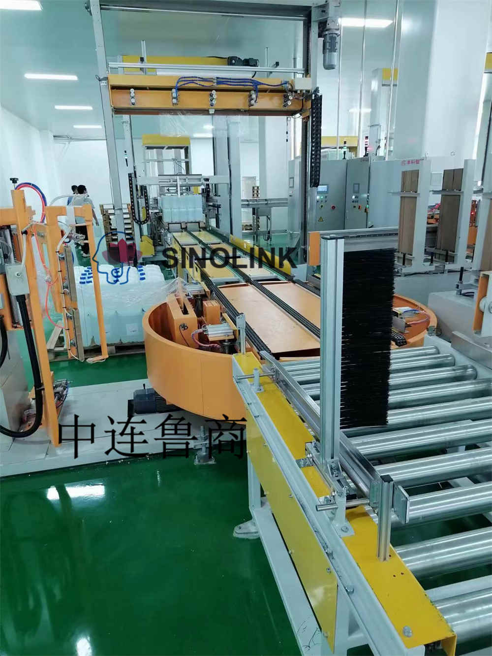 Automatic Extended Paper Corner Protection Pallet Online Wrapping Machine  ​