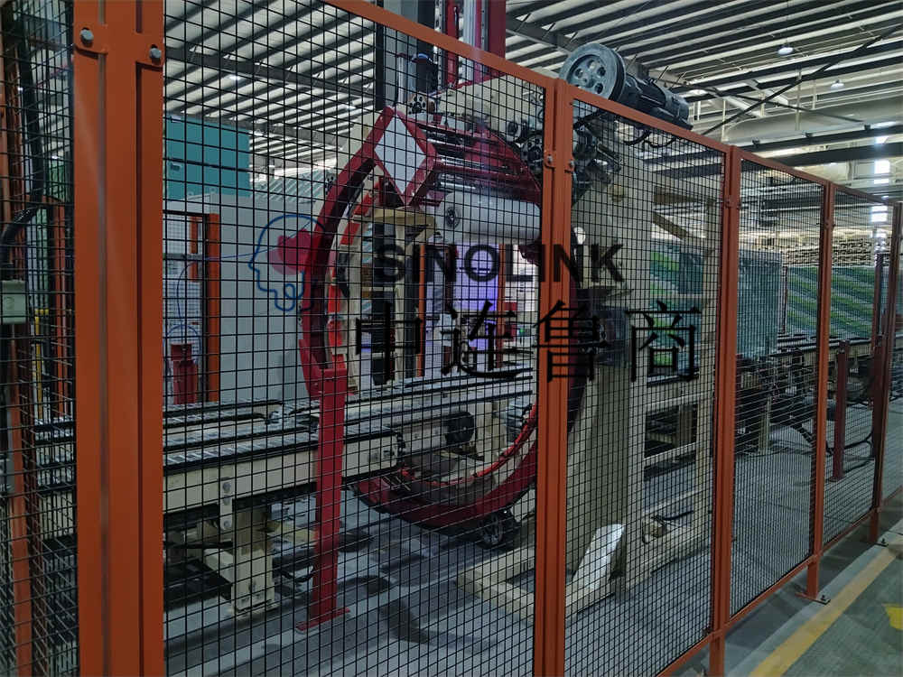 Automatic six-sided pre-stretch wrapping machine for plate building materials Automatic six-sided pre-stretch wrapping machine for plate building materials