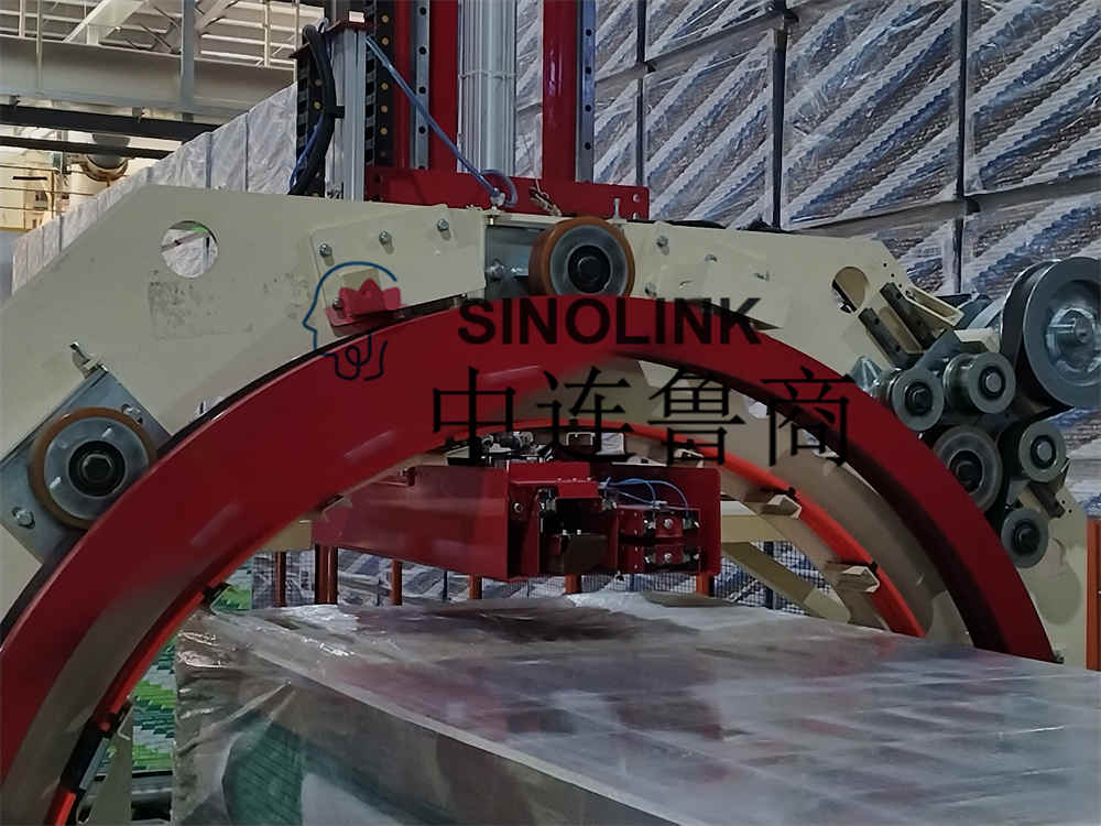 Automatic six-sided pre-stretch wrapping machine for plate building materials Automatic six-sided pre-stretch wrapping machine for plate building materials